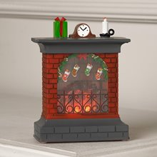 Фигура световая "Камин красный, с рожд. носками", 16х9х5 см